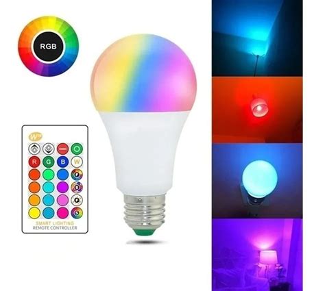 Lampara Led Colores A Control Remoto W Regulable Rgb Cuotas Sin Inter S