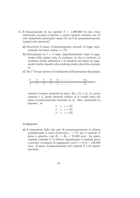 Esercizi Svolti 24 25 Matematica Finanziaria UNICAL Studocu