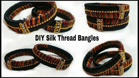 How To Make Beautiful Silk Thread Kada From Waste Glass Bangles At Home