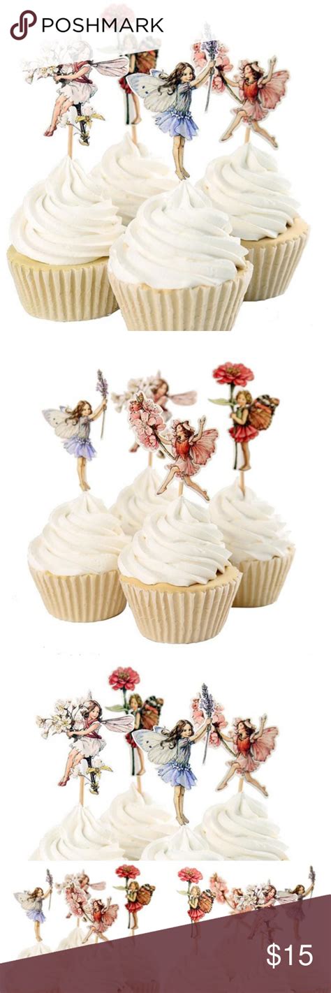 🌸 12 Fairies Cupcake Toppers Party Cake Topper🌸