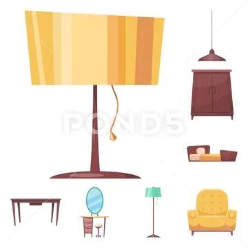 Isolated object of furniture and apartment sign. Set of furniture ...