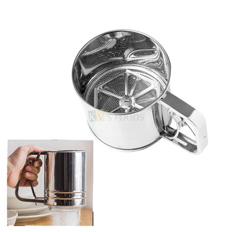 Pc Silver Small Stainless Steel Flour Sifter One Hand Flour Sifter