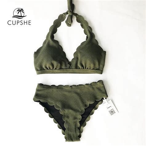 Buy Cupshe Life Solid Bikini Set Women Summer Plain