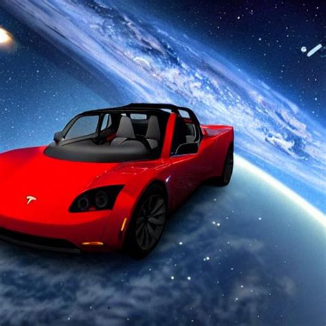 Tesla Roadster In Space Openart