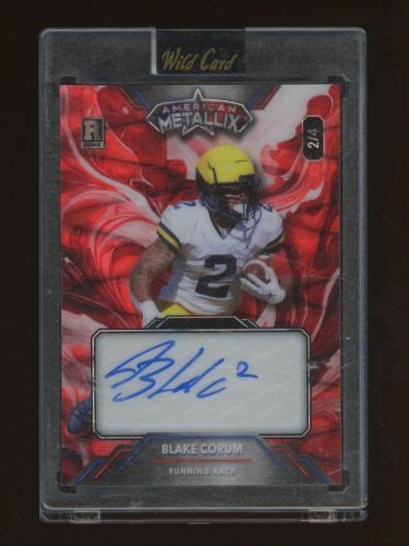 Wild Card Red American Metallix Blake Corum Rc Rookie Auto Ebay