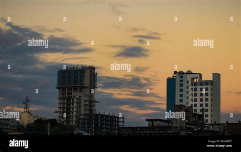 Skyline of Chittagong city in the evening. Agrabad, Chittagong ...