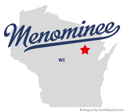 Map of Menominee, Menominee County, WI, Wisconsin