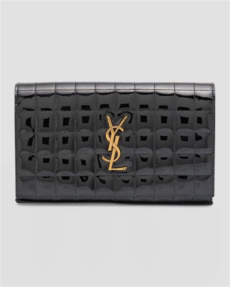 Saint Laurent Kate Ysl Python Embossed Wallet On Chain Neiman Marcus