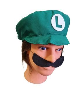 Boina Do Luigi bigode Super Mário Bross Fantasia adulto Lynx