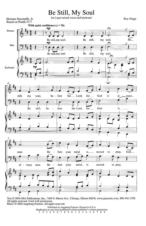 Be Still My Soul (Unison/Two-Part ) by HOPP, | J.W. Pepper Sheet Music