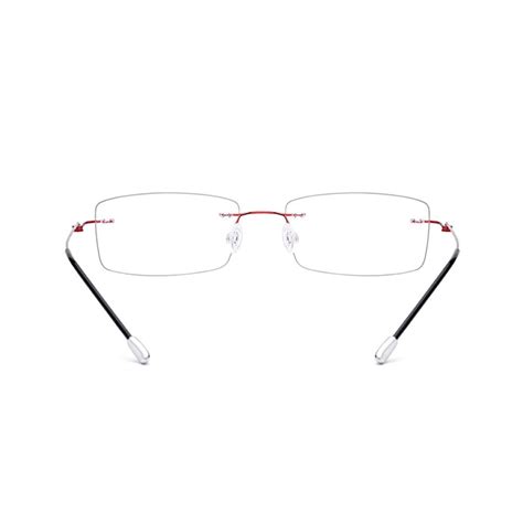 Titanium Rimless Eyeglass Frames Featuring Screwless Hinges