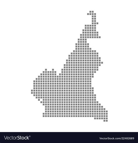 Pixel Map Of Cameroon Dotted Royalty Free Vector Image