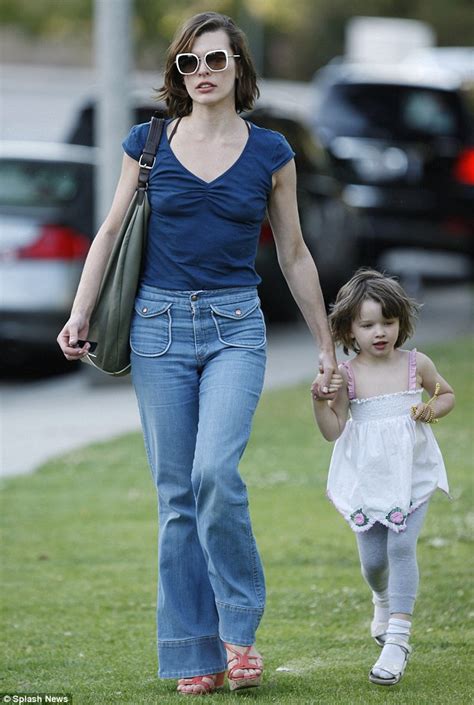 Milla Jovovich And Daughter Ever Gabo Enjoy A Sunny Day On The Swings As They Spend An Afternoon