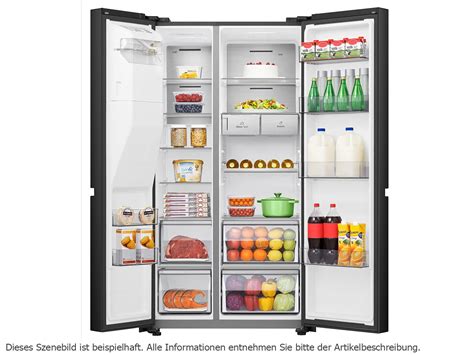 Hisense RS818N4TFE Side by Side Kühl Gefrier Kombination Schwarz