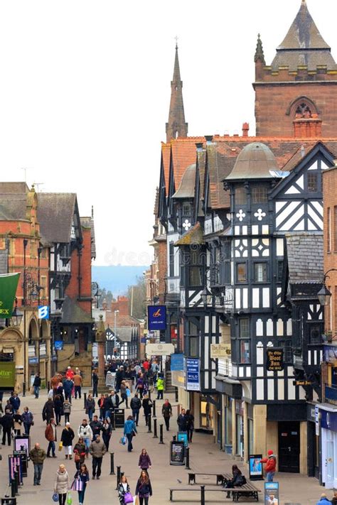 Chester High Street Scene Editorial Image Image Of Shopping 29490120