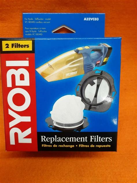 Ryobi Vacuum Replacement Filters A32vc03 2 Pack 33287130733 Ebay