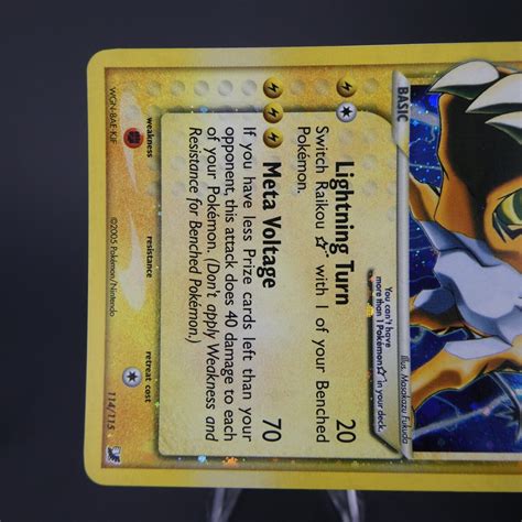 Raikou Holo Pok Mon Ex Unseen Forces Set Gold Star Nm