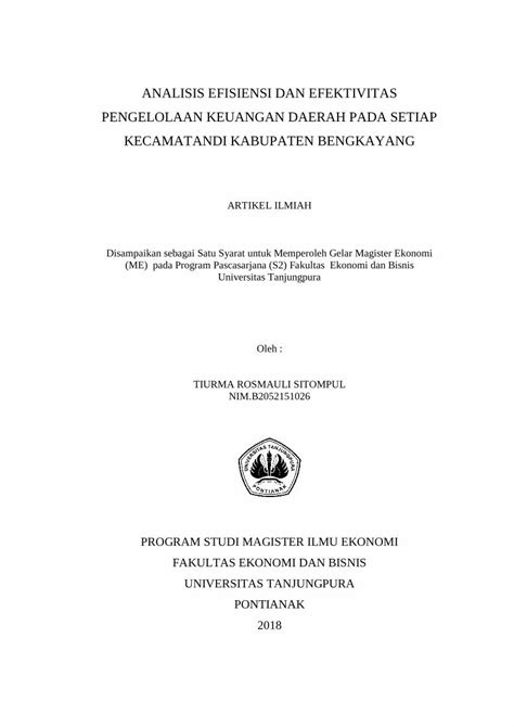 PDF ANALISIS EFISIENSI DAN EFEKTIVITAS PENGELOLAAN KEUANGAN