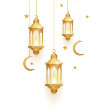 Dekorasi Ramadhan Kareem Dengan Vektor Ornamen Lampu Islami Emas