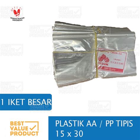 Jual Plastik AA Bening TIPIS 15x30 Plastik PP Bening 15 X 30 Shopee