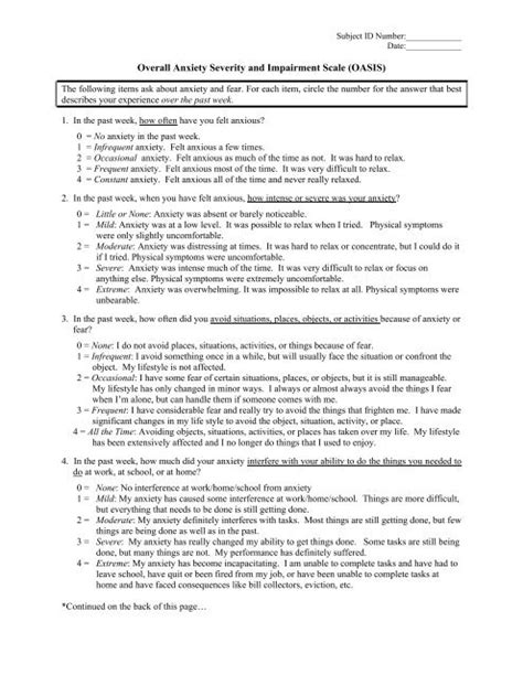 Overall Anxiety Severity and Impairment Scale (OASIS)