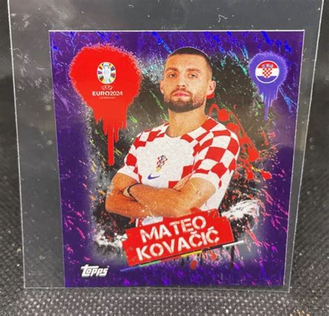 TOPPS UEFA EURO 2024 Sticker Mateo Kovacic CRO 3 Purple Parallel