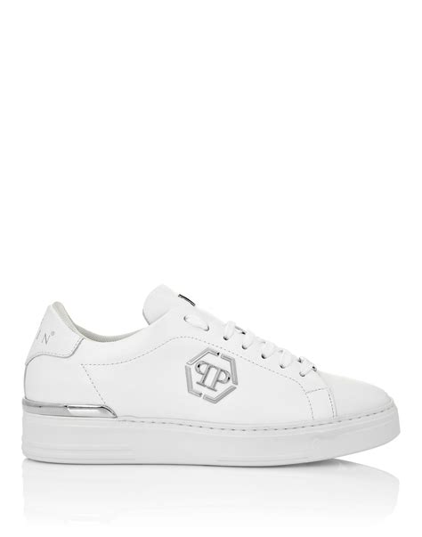 Leather Lo Top Sneaker Hexagon Philipp Plein