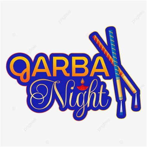 Garba Night Greeting Text And Dandiya Sticks Garba Night Navratri