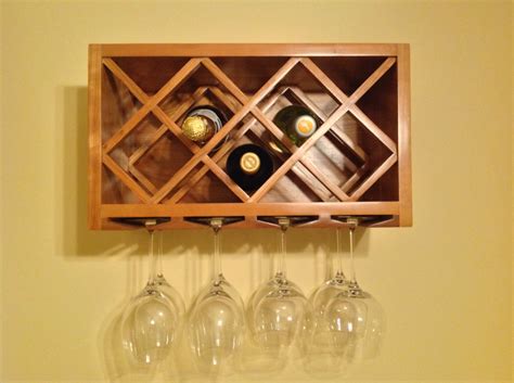 Quality Products 4 Bottle Rack And 5 Glasses Wine Shelf Holder Wall Mounted Rack Glass Holder