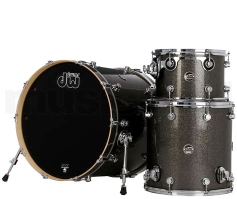 Dw Performance 3 Piece Shell Set 22 Bass Pewter Sparkle Σετ Κόθροι 12 16 22 Χωρίς Ταμπούρο