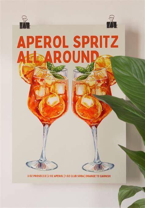 Impression Aperol Spritz Art Mural Aperol Spritz Impression De Cocktail