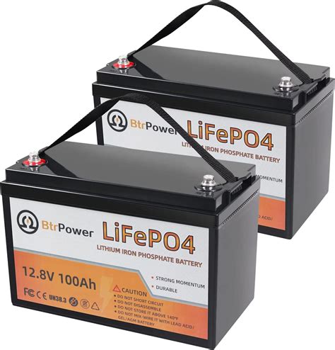 2 Pack 12V 100Ah LiFePO4 Lithium Deep Cycle Rechargeable Battery Pack