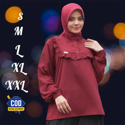 Atasan Wanita Atasan Kemeja Remaja Blouse Polos Korean Style Simpel