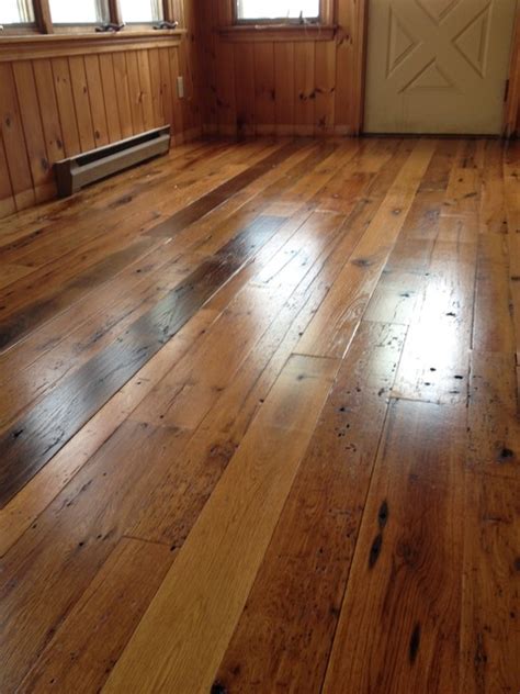 Saco Maine Residence Antique Reclaimed Oak Wood Flooring Before And