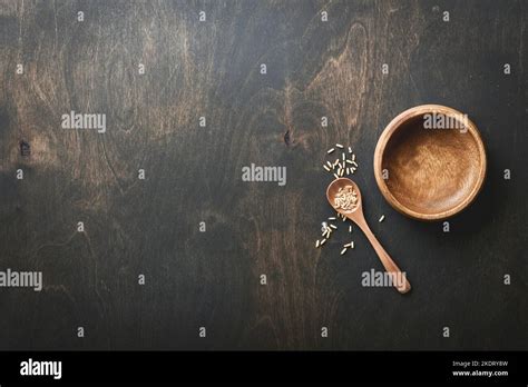 World Food Crisis Concept Empty Old Wooden Plate On An Old Dark Gloomy