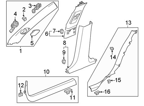 Cadillac Ct Door Pillar Post Trim Set Lower Island Gm