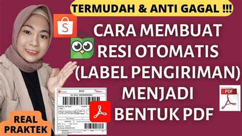 CARA MEMBUAT RESI OTOMATIS MENJADI FILE PDF DI SHOPEE TOKOPEDIA PAKAI