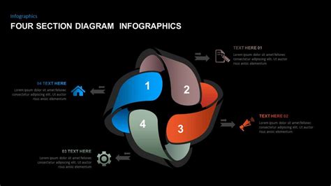 4 Sections Diagram Infographics Template Slidebazaar