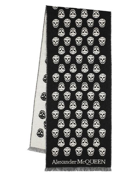 Alexander Mcqueen Skull Wool Jacquard Scarf Alexander Mcqueen