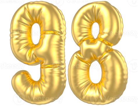 3d Gold Number 98 Rendering 41280549 Png