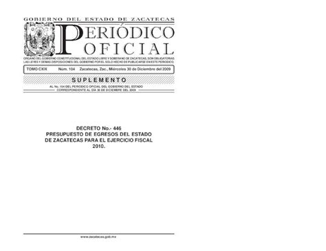 Pdf Decreto No 446 Presupuesto De Egresos Del Estado Popular El Presente Proyecto De