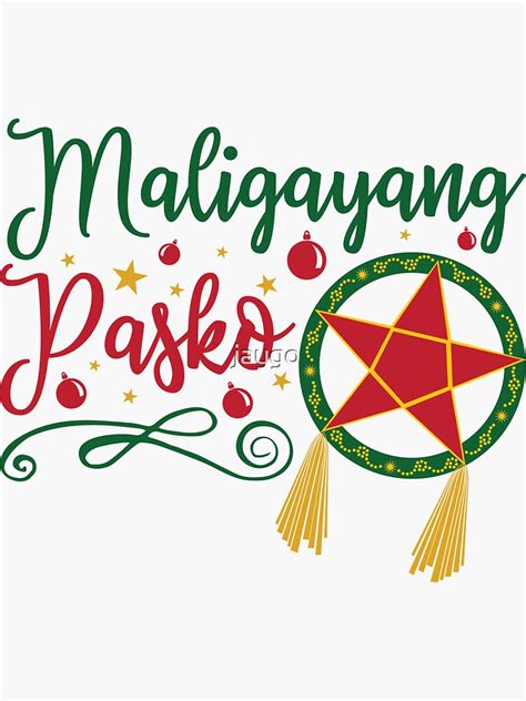 Filipino Christmas Maligayang Pasko Sticker For Sale By Jaygo Redbubble