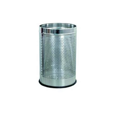 Silver Open Top Stainless Steel Dust Bin Capacity 6 10 Liters