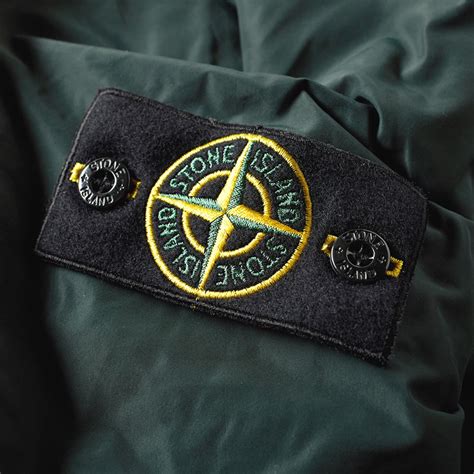 Stone Island High Neck Bomber Jacket Military Green End