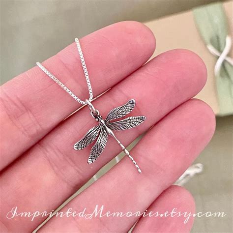 Sterling Silver Dragonfly Necklace Dragonfly Jewelry Dragonfly Charm