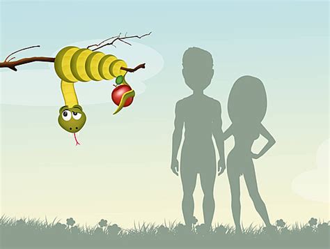 biblical chalk icon  adam eve  forbidden fruit vector sacred
