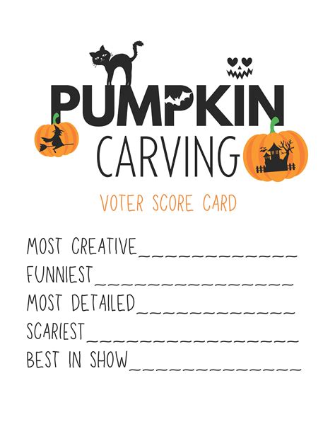 Printable Pumpkin Carving Party Bundle Pumpkin Carving Voting Ballots