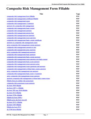 Fillable Online Composite Risk Management Form Fillable Composite Risk