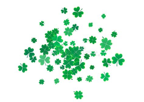 St Patrick S Day Background Template With Falling Clover Leaves Stock