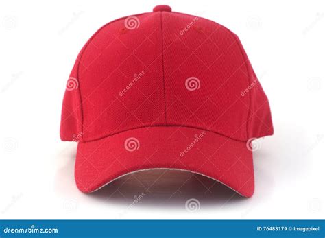 Red Baseball Cap Stock Image Image Of Headwear Equipment 76483179